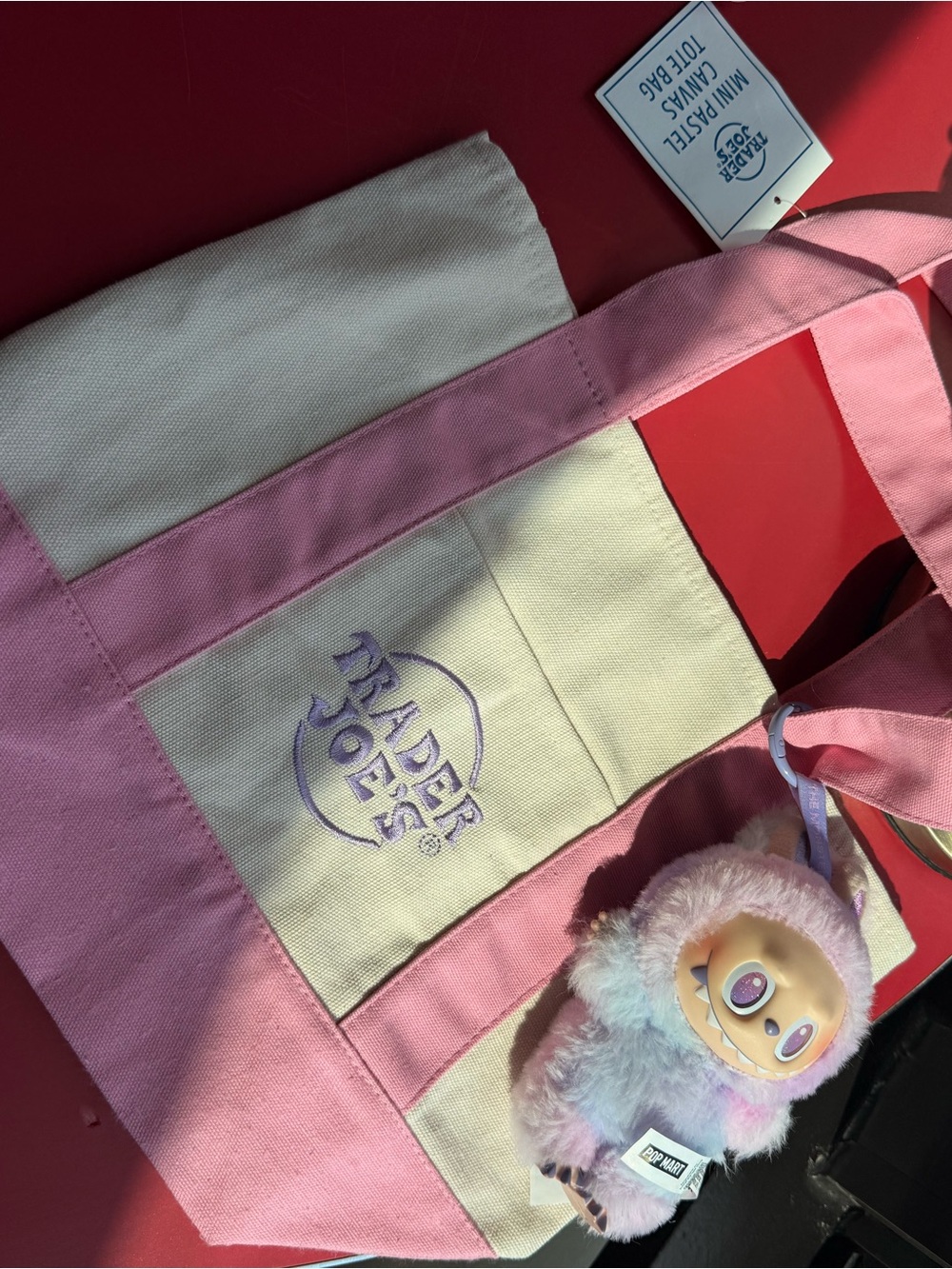 Authentic Luck Labubu and Trader Joeโs Tote